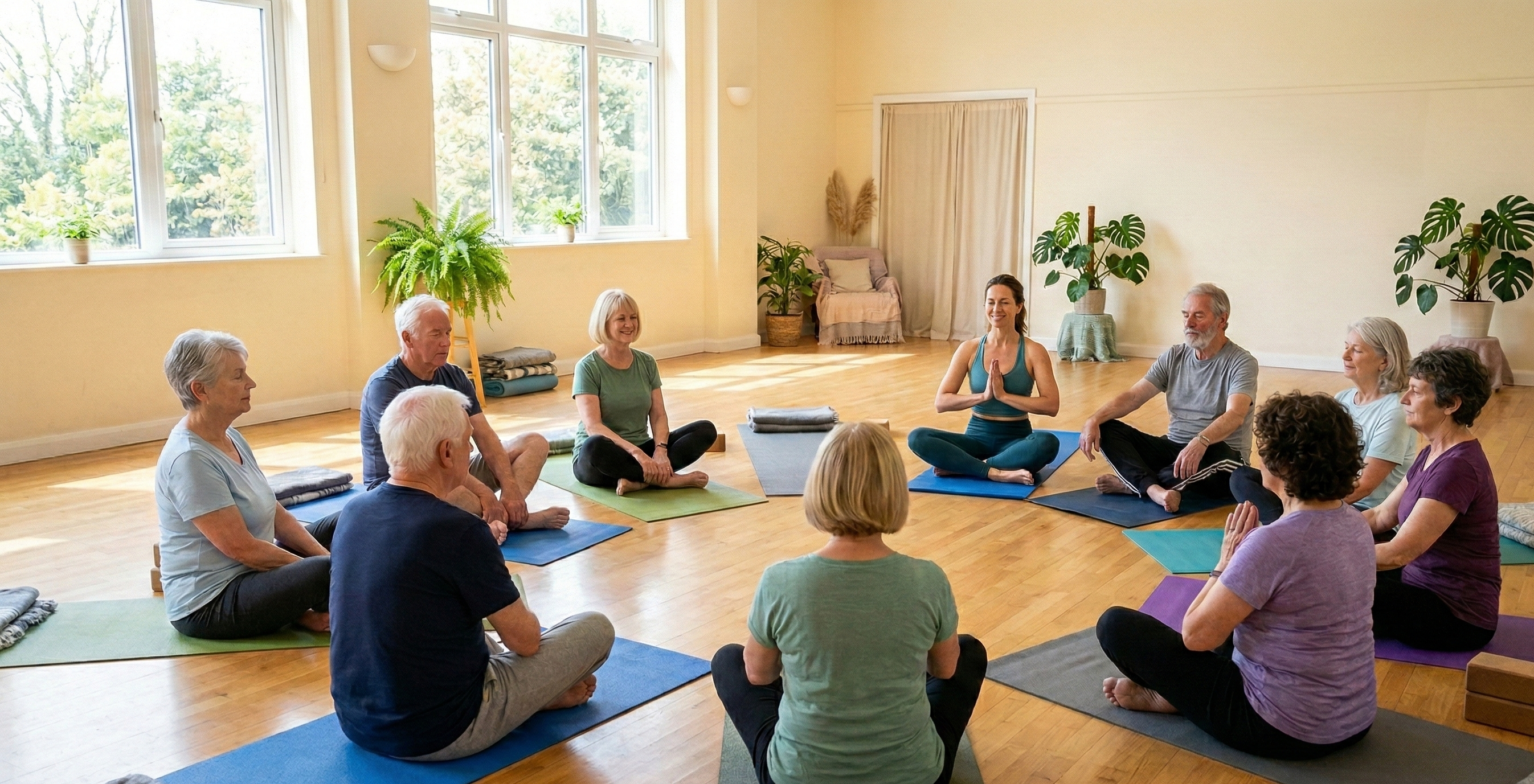 Komunitné cvičenia jógy pre seniorov